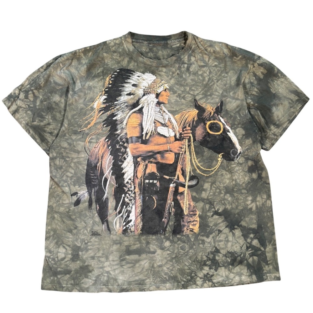 Vintage 90's 1997 The Mountain Horse Native American Tie Dye Shirt